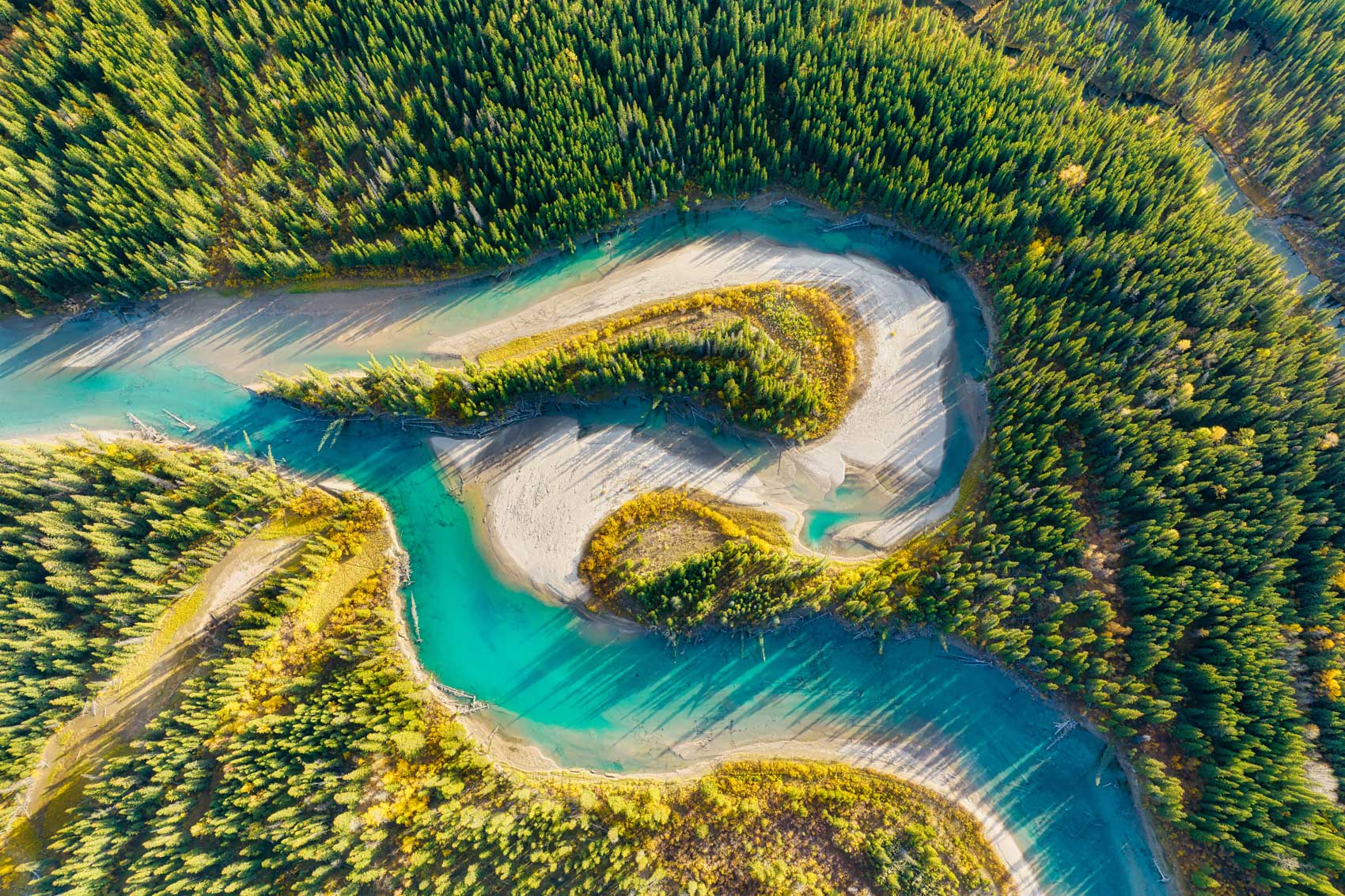 Meandering river in Canada