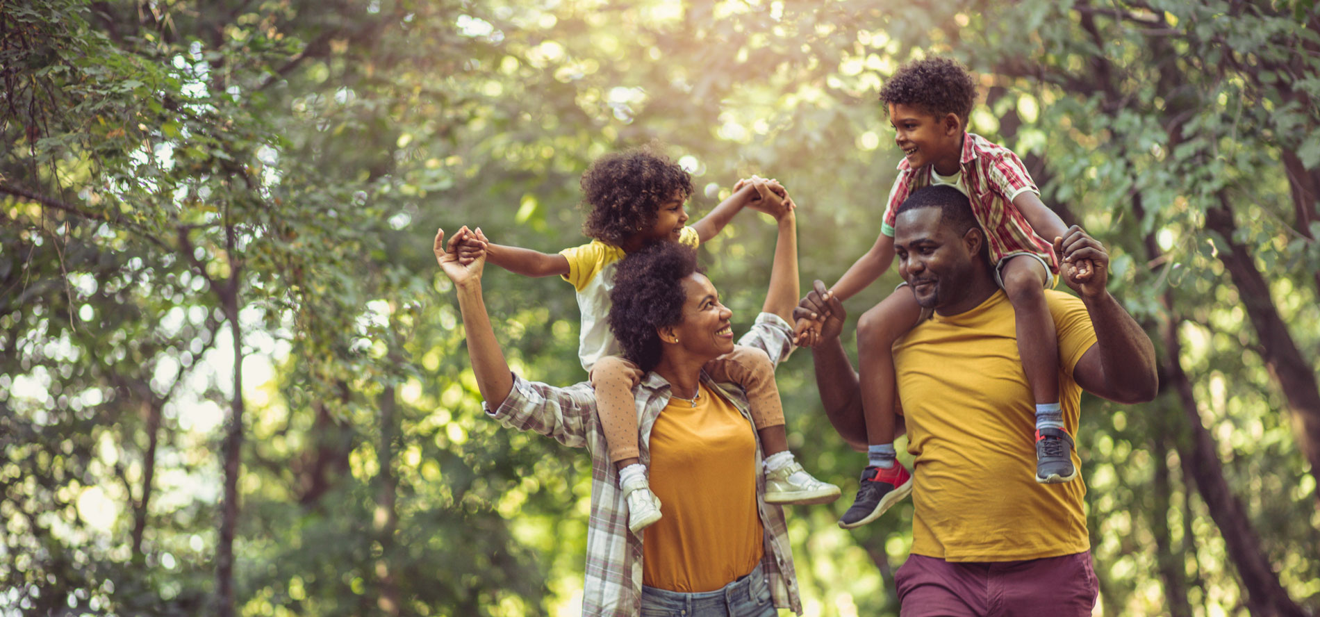 Family walking outside for Parks Day